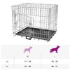 vidaXL Dog Crate Silver, Black Galvanized Steel, Plastic Large Foldable