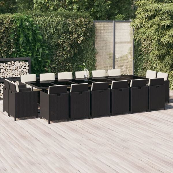 vidaXL Garden Dining Set Black