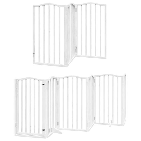 vidaXL Dog Gate Set of 12 White Poplar wood 236.2 in, 12 panels