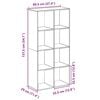 vidaXL Room Divider Bookcase Smoked Oak Engineered Wood Medium