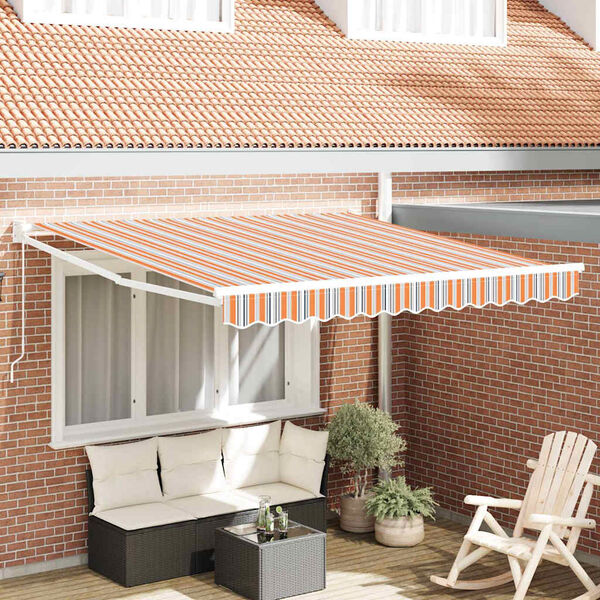 vidaXL Awning Striped Multicolour 118.11" x 98.43" Polyester and metal