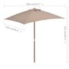 vidaXL Garden Parasol Taupe Laminated bamboo and hardwood, fabric