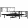 vidaXL Bed Frame Black Powder-Coated Steel King Size Bed Frame