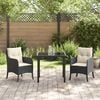 vidaXL Garden Dining Set with Cushion 3 pcs Gray Poly rattan