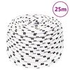 vidaXL Braided Boat Rope White 0.24 "x82.0 ' Polyester