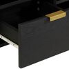 vidaXL TV Cabinet Black Engineered wood, Solid mango wood, Brass