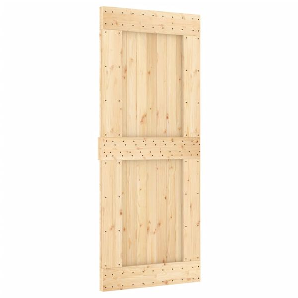 vidaXL Sliding Door with Hardware Set 33.5x82.7" Solid Wood Pine