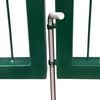 vidaXL Garden Fence Gate with Posts 137.8x55.1" Steel Green