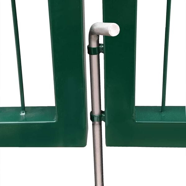 vidaXL Garden Fence Gate with Posts 137.8x55.1" Steel Green