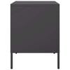 vidaXL Bedside Cabinet Set of 2 Black Steel Compact Bedside Cabinet