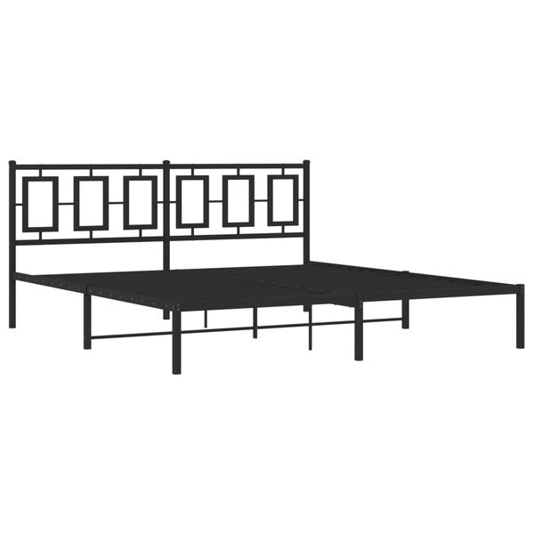 vidaXL Bed Frame Black Steel Full Bed Frame Rectangular Modern