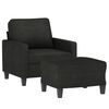 vidaXL Sofa Chair With Footstool Black