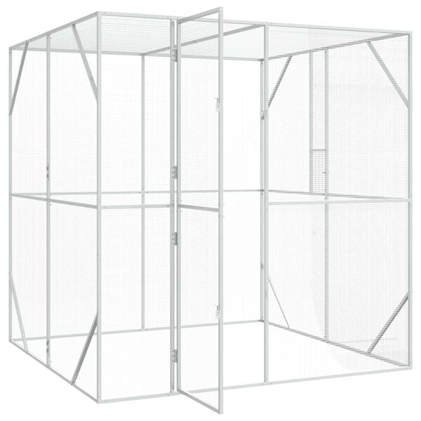vidaXL Bird Cage Anthracite 209 x 202 x 214 cm Galvanized steel