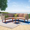 vidaXL Garden Sofa Set Gray PE Rattan Large Removable Covers