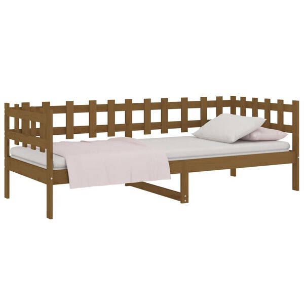 vidaXL Day Bed Honey brown Solid pine wood Standard Single Rustic