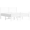 vidaXL Bed Frame White Powder-coated Steel King Size Bed Frame