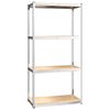 vidaXL 4-Layer Shelves 3 pcs Silver Steel&Engineered Wood