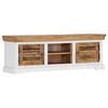 vidaXL TV Stand Brown and white Solid mango wood 46.5x11.8x15.7 in
