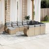 vidaXL Garden Sofa Set Beige PE rattan Large Removable Covers