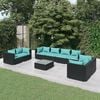 vidaXL Garden Lounge Set Black
