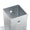 vidaXL Post Bases Square 4 pcs Silver 3.58x3.58" Galvanised Steel
