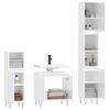 vidaXL Bathroom Furniture Set High gloss white Engineered wood, metal