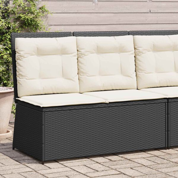 vidaXL Garden Bench Black Poly Rattan
