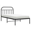 vidaXL Bed Frame Black Powder-Coated Steel Single Single Bed Frame