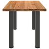 vidaXL Dining Table Light Brown Solid Oak Wood, Powder-Coated Steel Large