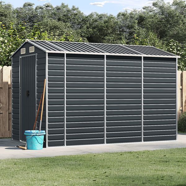 vidaXL Garden Shed Anthracite Galvanized Steel Large Garden Shed