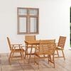 vidaXL Outdoor Dining Set Natural Wood Solid Acacia wood 5-Piece Durable