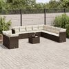 vidaXL Garden Sofa Set Brown PE rattan Large Modular Garden Sofa Set
