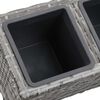 vidaXL Garden Raised Bed with Legs and 3 Pots 28.3"x9.8"x19.7" Poly Rattan Gray