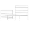 vidaXL Bed Frame White Powder-Coated Steel Small Single Metal Bed Frame