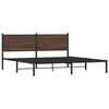 vidaXL Bed Frame Brown Oak Steel, Engineered wood King Bed Frame