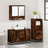 vidaXL Bathroom Furniture Set Smoked Oak Engineered Wood, Metal, Glass