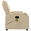 vidaXL Massage Recliner Chair Cream 100% Polyester Fabric, Metal, Plywood
