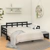 vidaXL Day Bed Black Solid pine wood 2x