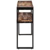 vidaXL Console Table Natural wood with black iron