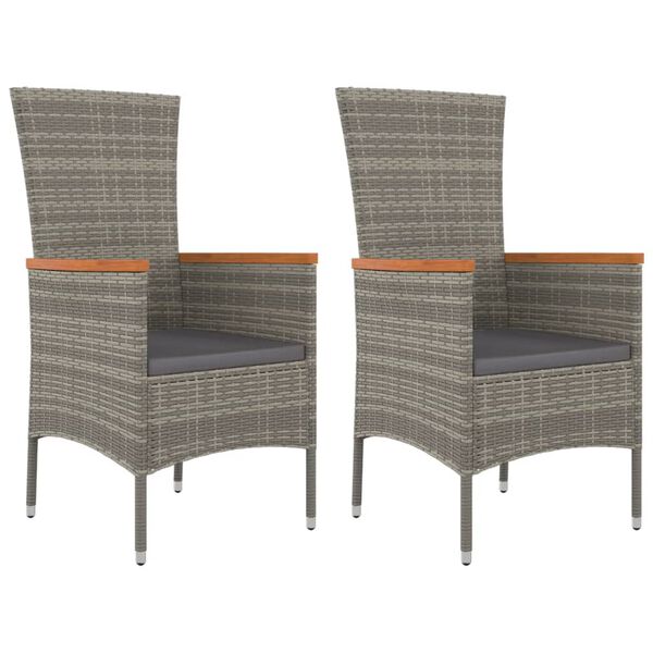 vidaXL Garden Chair Set of 2 Grey