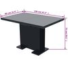 vidaXL Kitchen Table Glossy Black MDF, Steel Extendable Dining Table