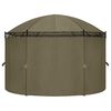 vidaXL Gazebo with Curtains 204.7x137.4x100.4" Taupe 1.97 oz/ft²