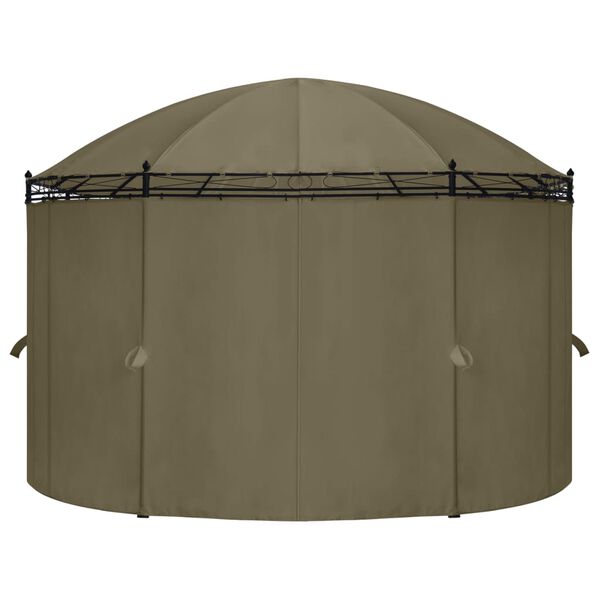 vidaXL Gazebo with Curtains 204.7x137.4x100.4" Taupe 1.97 oz/ft²