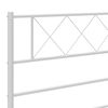vidaXL Metal Bed Frame White Powder-coated steel 59.1x78.7 in King Size