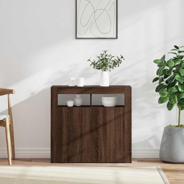 vidaXL Sideboard Brown oak Engineered wood Medium Sideboard