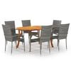 vidaXL Dining Set Grey Table, Grey Chairs