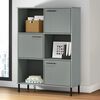 vidaXL Bookcase Grey Solid Pine Wood Large Bookcase Rectangular
