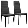 vidaXL Dining Chair Set of 2 Dark Gray Polyester fabric and metal frame