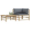 vidaXL Garden Lounge Set Dark grey Bamboo, Fabric (100% polyester) Medium