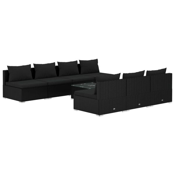vidaXL Garden Lounge Set Black